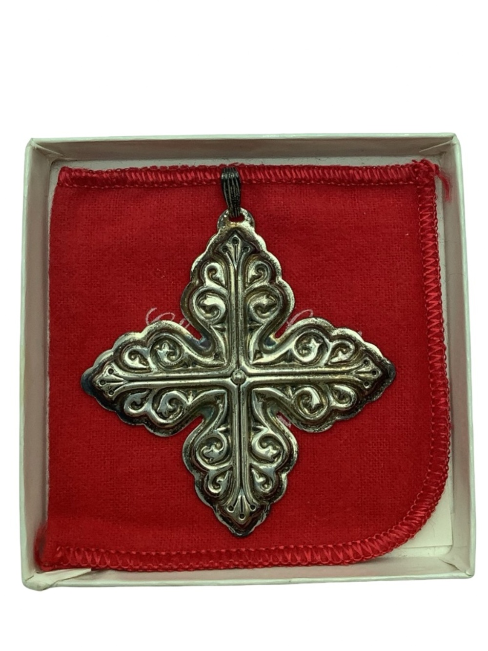Reed & Barton 1978 Christmas Cross Ornament In Box